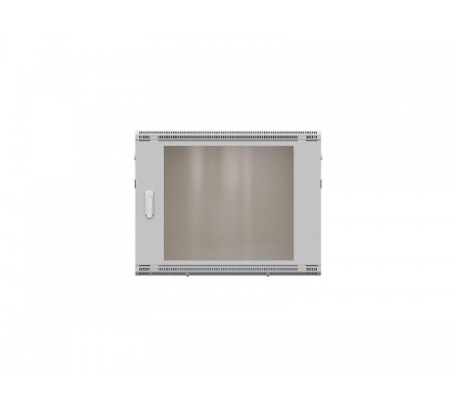 Шкаф настенный 19" TERACOM PRO 6U 600х600 мм дверь стеклянная с замком-ручкой серый  TRP-WLL-0666-40G  EKF