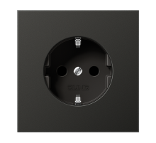 Штепсельная розетка SCHUKO 16А / 250В с защитными шторками, пружинные зажимы; металл; антрацит; Aluminium  AL1520KIAN  Jung