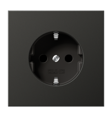 Штепсельная розетка SCHUKO 16А / 250В с защитными шторками, пружинные зажимы; металл; антрацит; Aluminium  AL1520KIAN  Jung