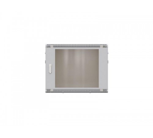 Шкаф настенный 19" TERACOM PRO 6U 600х600 мм дверь стеклянная с замком-ручкой серый  TRP-WLL-0666-40G  EKF