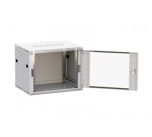 Шкаф настенный 19" TERACOM PRO 6U 600х600 мм дверь стеклянная с замком-ручкой серый  TRP-WLL-0666-40G  EKF