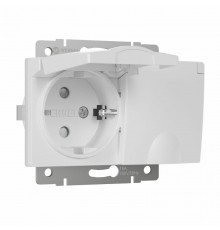 Розетка двойная влагозащ. с зазем. с защит. крышками и шторками (белый) Werkel W1172201  a057276  Werkel