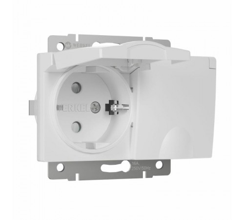 Розетка двойная влагозащ. с зазем. с защит. крышками и шторками (белый) Werkel W1172201  a057276  Werkel