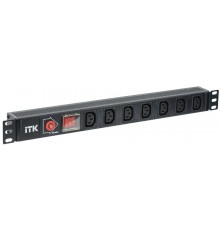 PDU 7 розеток C13, с выкл. и защ. от перенапр, без шнура  PH13-7C133  ITK
