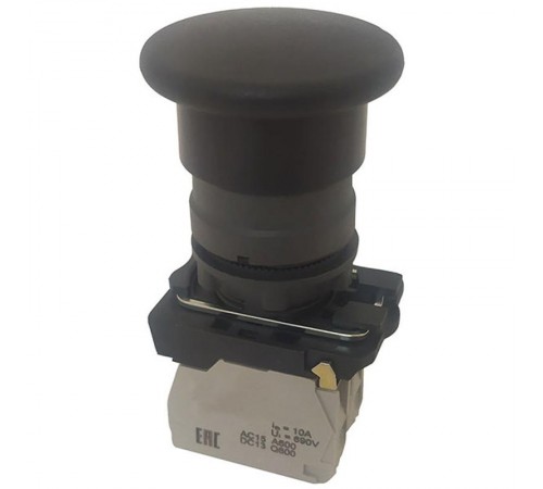 КМЕ 5502м УХЛ2, чёрный, 0но+2нз, гриб без фиксации, IP54, выключатель кнопочный (ЭТ)  ET006936  Электротехник