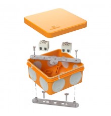 Коробка огнестойкая для о/п двухкомпонентная 60-0210-FR2.5-4 Е15-Е120 80х80х40 IP66  4p, 2.5 мм.кв. 60-0210-FR2.5-4  Промрукав