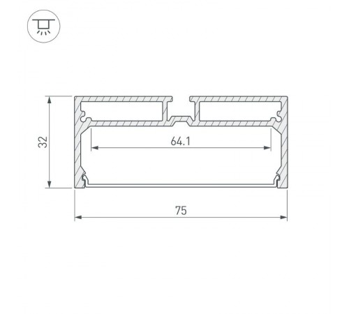 Профиль с экраном SL-LINE-7532-2000 ANOD  028033  Arlight