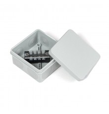 Коробка распределительная двухкомпонентная (HF) в комплекте с 4-кл. зажимами, сечение до 1,5 мм, 80х80х40 серая IP66 PR80.0168  Промрукав