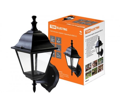 Светильник садово-парковый ЛБУ 4060-01 60Вт ЛН/КЛЛ/LED E27 IP33 четырехгранник, вверх  SQ0330-0021  TDM
