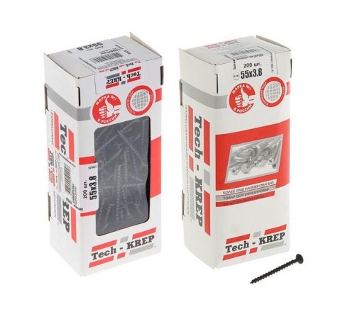 Саморез ШСГД 3,8х55 (200 шт) - коробка с окном ( 0,494 кг)  117914  Tech-KREP