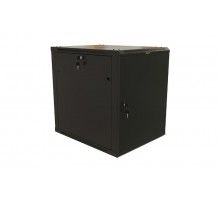 TWB-1268-SR-RAL9004 Шкаф настенный 19-дюймовый (19"), 12U, 650x600х800мм, металлич. дверь с замком, две боковые панели, черн. 480825  Hyperline