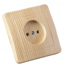 Розетка скрытой установки, одноместная, со шторкой, цвет сосна  РС16-302-02  HEGEL