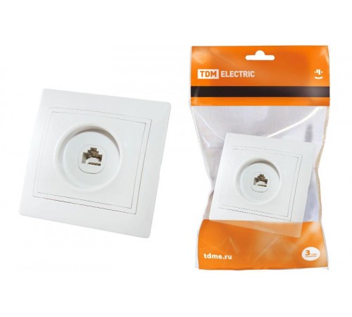 Розетка компьютерная RJ45  белая "Таймыр"   SQ1814-0021  TDM