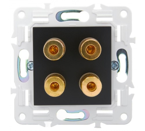 SKANDY Аудиорозетка 4-местная SK-A01Bl черный  SK-S40-K02  IEK