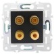 SKANDY Аудиорозетка 4-местная SK-A01Bl черный  SK-S40-K02  IEK