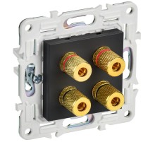 SKANDY Аудиорозетка 4-местная SK-A01Bl черный  SK-S40-K02  IEK