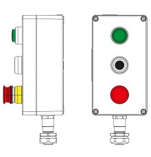 Взрывозащищенный пост управления из алюминия CPE-A-14-(1xLG(250)-1xP1B(11)-1xP6E(11))-1xKAEPM2MHK-20(C)1Ex d e IIC Т5 Gb / Ex tbIIIC T95°C Db IP66  2