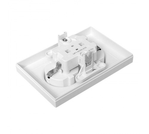 Механизм розетки двойной, 16А, с заземлением, без шторок, с рамкой, белый Эпика EKF  UP1-SOW-210  EKF