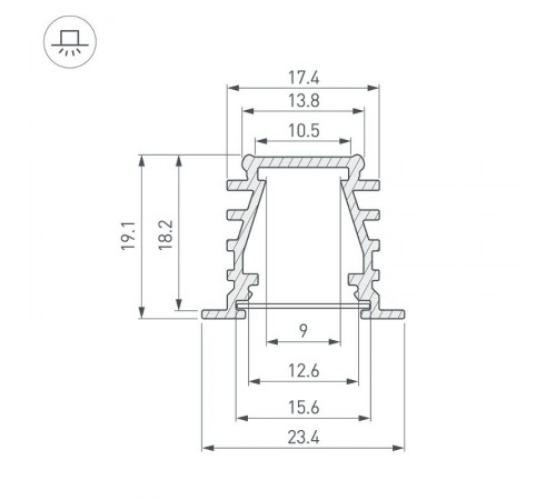 Профиль TOP-DEEP-F-2000 ANOD (K13,P15)  016971  Arlight