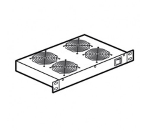Полка с вентиляторами - для шкафов LCS 19'' - 1 U - 2 вентилятора - глубина 150 мм  046489  Legrand