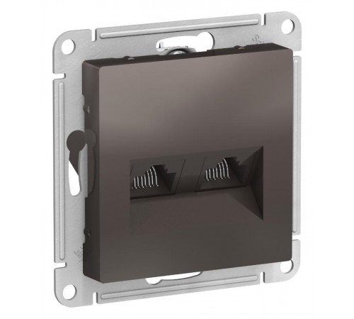 AtlasDesign Мокко Розетка 2-ая компьютерная RJ45+RJ45, кат.5E, механизм  ATN000685  SE