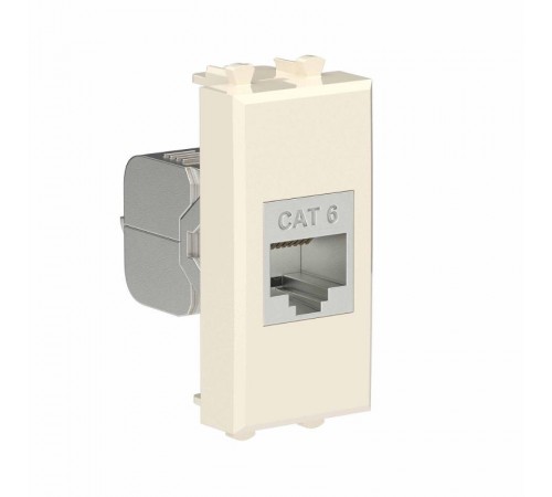 Компьютерная розетка RJ-45 без шторки модульная, кат.6 экранированная, "Avanti", "Ванильная дымка", 1 модуль  4405791  DKC