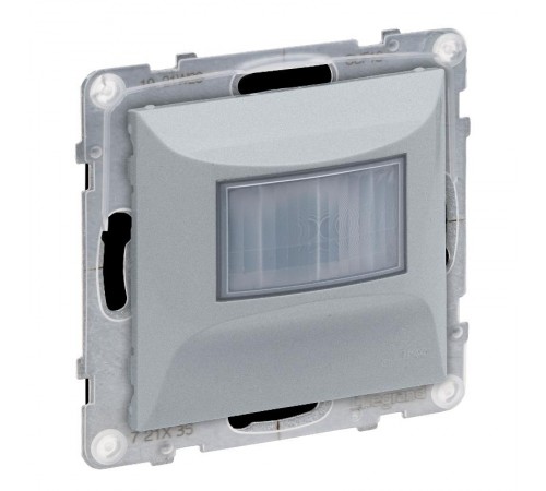 SUNO Датчик движения 180° 250Вт без нейтрали. Влагозащитный IP44. C ручным управлением. Цвет "Алюминий"  721335  Legrand