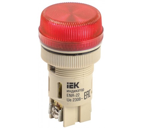 Лампа ENR-22 сигнальная d22мм красный неон/240В цилиндр   BLS40-ENR-K04  GENERICA