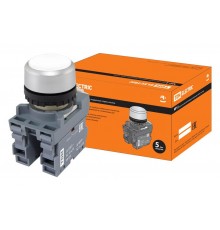 Кнопка с фиксацией MP2-20W в сборе d22мм 1з+1р белая  SQ0747-0011  TDM