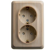 Этюд Сосна О/У Розетка 2-ая угловая с заземлением со шторками 16А 250B  PA16-108D  SE