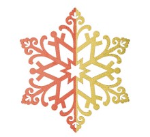 Елочная фигура "Снежинка сказочная"  40 см, цвет красный/золотой  502-388  NEON-NIGHT