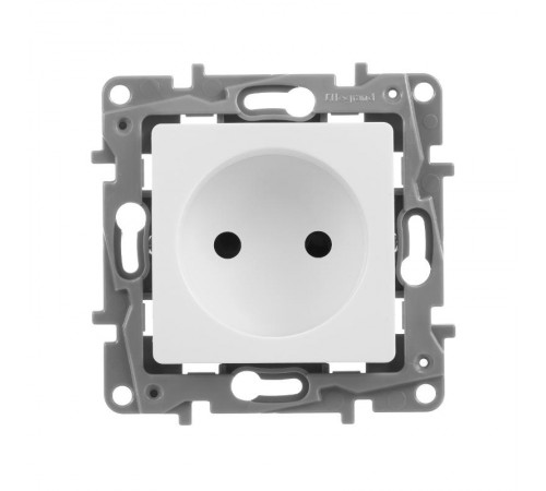 Etika Белый Розетка без заземления со шторками, винтовые клеммы  672234  Legrand