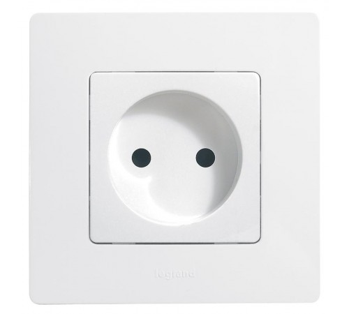 Etika Белый Розетка без заземления, винтовые клеммы  672220  Legrand