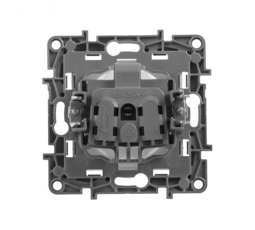 Etika Антрацит Розетка без заземления со шторками, винтовые клеммы  672634  Legrand