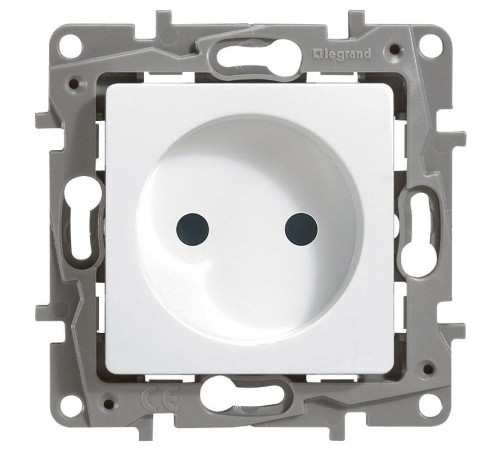 Etika Белый Розетка без заземления, винтовые клеммы  672220  Legrand