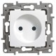 Etika Белый Розетка без заземления, винтовые клеммы  672220  Legrand