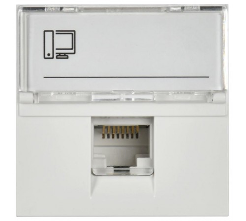 PRIMER РКИ-20-00-П-6 Розетка RJ45 кат.6 (2 модуля) белая  PR-KK40D-RI-0-2-1C06U-K01  IEK