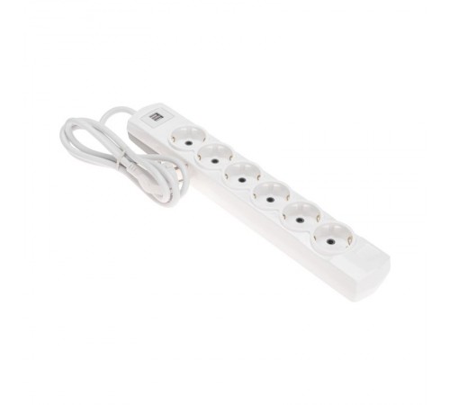 Удлинитель PREMIUM 6 гнезд, 1,5м, 3х1,5мм, с/з, 2 USB, белый  13-4121  REXANT