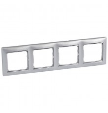 Valena Алюминий/Серебряный штрих Рамка 4-ая горизонт.  770354  Legrand