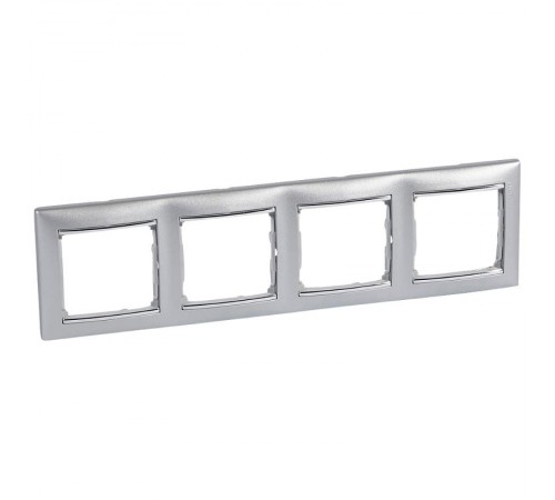 Valena Алюминий/Серебряный штрих Рамка 4-ая горизонт.  770354  Legrand
