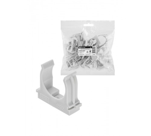 Крепеж-клипса для трубы 32 мм для прямого монтажа (25 шт.) серая  SQ0405-8004  TDM