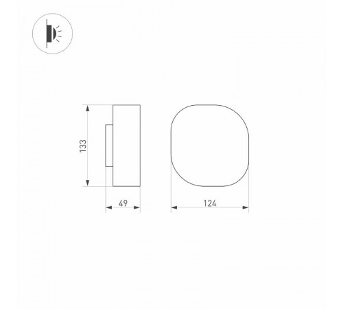 Светильник LGD-SWAMP-WALL-7W Warm3000 (GR, 93 deg, 230V) (Arlight, IP65 Металл, 3 года)  030001  Arlight
