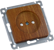 Розетка скрытой установки, одноместная, со шторкой, механизм, цвет дуб  РС16-402-05  HEGEL