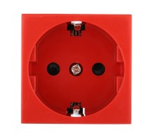 Розетка с з/к, со шторками (красный) LK45 ( для выделения "чиcтого питания сети")  851107  Ecoplast