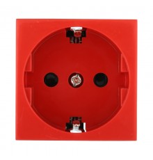 Розетка с з/к, со шторками (красный) LK45 ( для выделения "чиcтого питания сети")  851107  Ecoplast