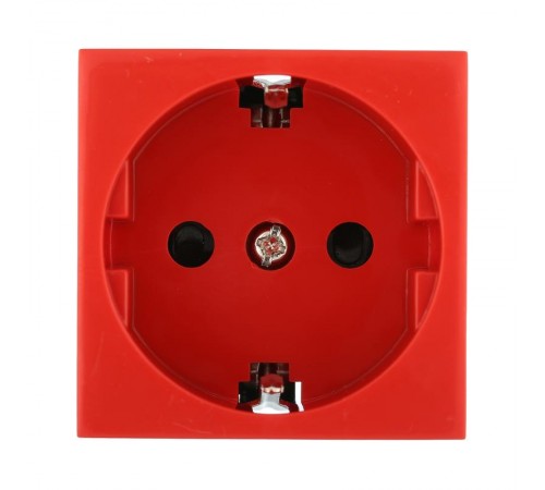 Розетка с з/к, со шторками (красный) LK45 ( для выделения "чиcтого питания сети")  851107  Ecoplast