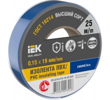 Изолента 0,15х19мм синяя 25м  EX-IZ10-C15-19-25-K07  IEK