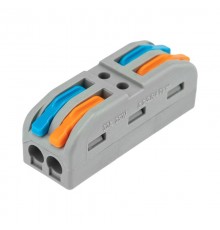 Клемма СМК 222-422 проходная 2 полюса (0,08-4 мм), серая (25 шт./уп.)  07-6263-2  REXANT