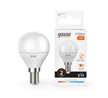 Лампа светодиодная LED 10Вт E14 220В 2700К Elementary шар  53110  Gauss