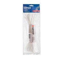 Шнур плетеный ПЭ 3,5 мм, 16-пряд, белый, 30 м  140353  Tech-KREP